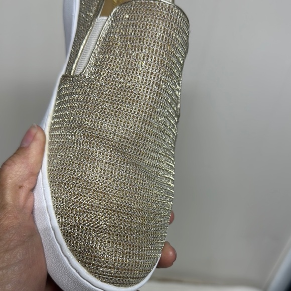 Michael Kors Gold Slip-On Loafers - Picture 2 of 13